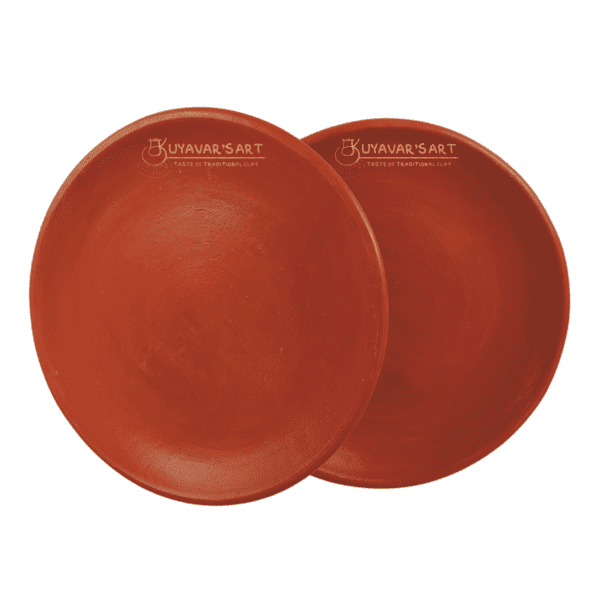 Unglazed Clay Dinner Plate 10- Inch – Handmade & Eco-Friendly (Set of 2)